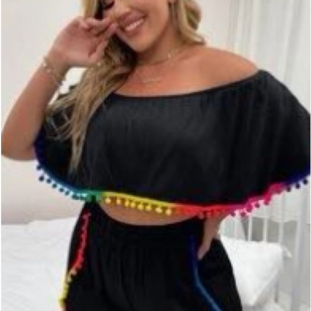 Black and Rainbow Two Piece Set